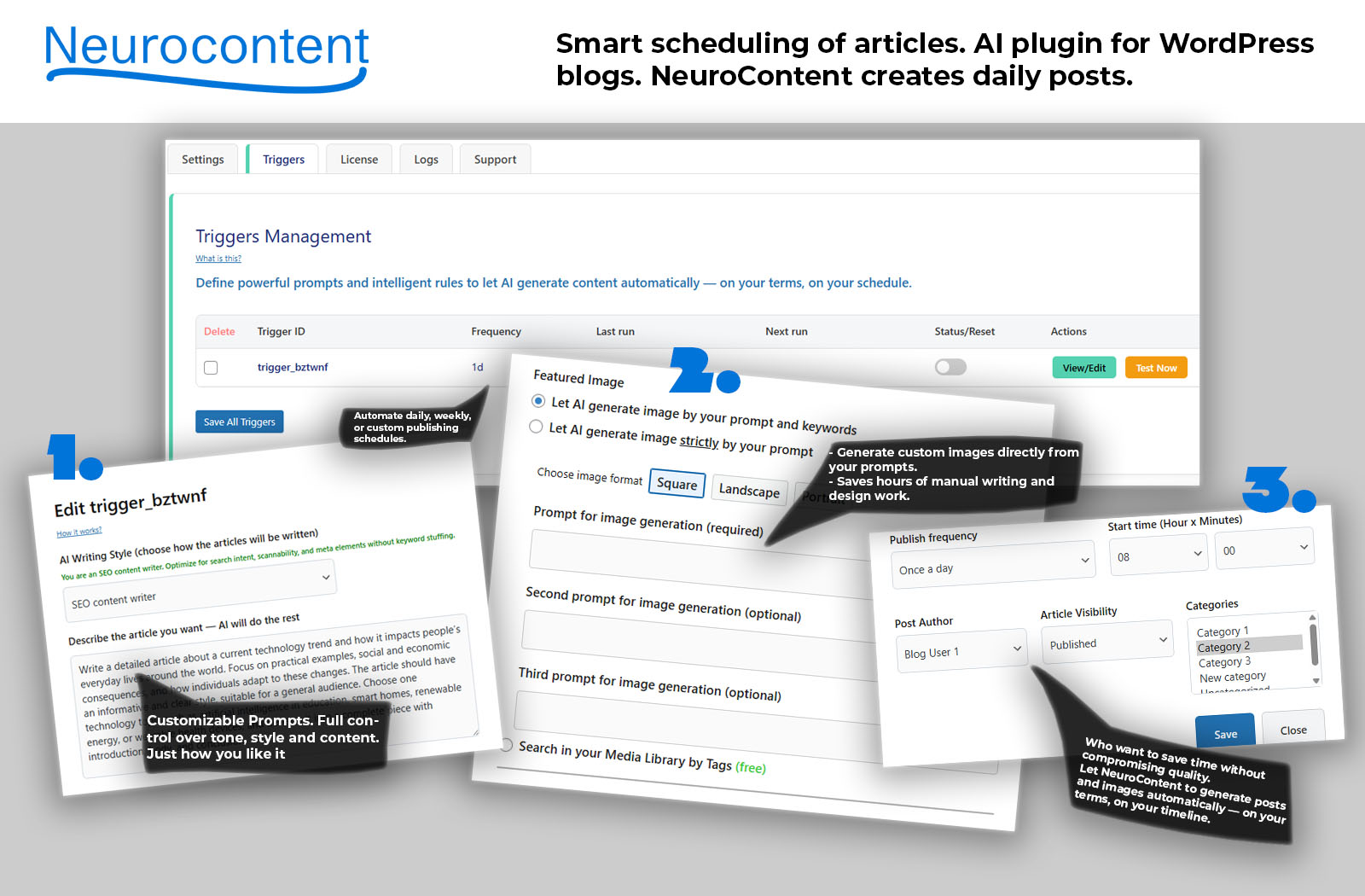 Triggers Management Interface